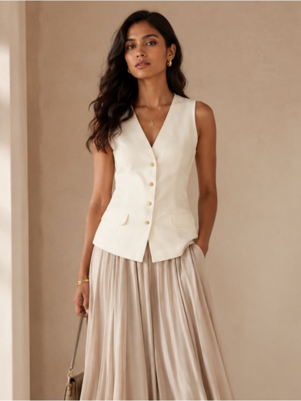 Vintage Cream/ Off White Vest for Women
